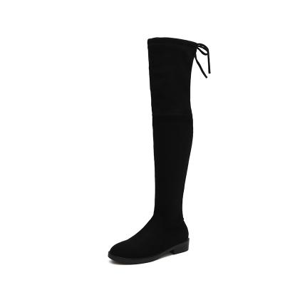 China 2021 Fashion Trend Autumn Winter Round Toe Genuine Leather Women's Knee High Boots for sale