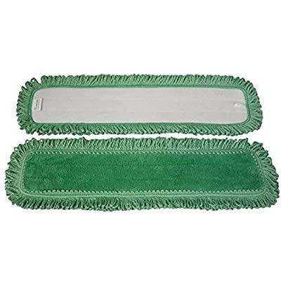 China Sustainable Broom Green Fringe Microfiber Dust Mop Cleaning Pads for sale