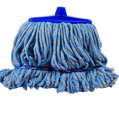 China Sustainable Microfiber Loopend Mop Head 250 Gram Wipe To Fill 4 Ply Plastic Head White Mop Replacement for sale