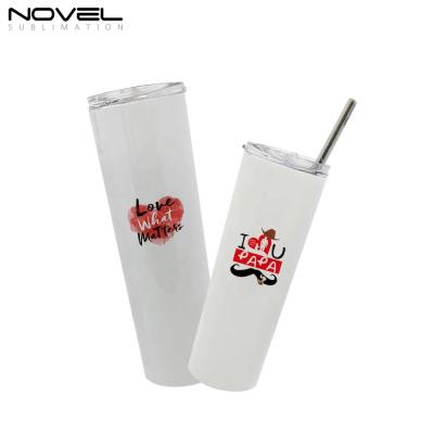 China Sublimation Printing Stainless Steel 20oz Fashion White Custom Printing Straw Cup for sale