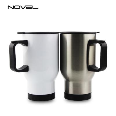 China CLASSIC 14oz Silver Color Stainless Steel Sublimation Empty Car Mug for sale