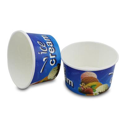 China Disposable factory directly sell frozen yogurt 4oz sugarcan ice cream soup coffee salad double wall disposable paper for sale