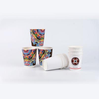 China Wholesale Customizable Disposable Double Wall Wallpaper Double Cup For Coffee Packaging for sale