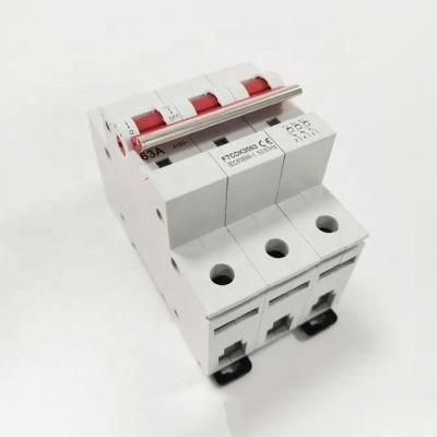 China 3 Phase 63a Main Switch Function Isolator Switch 6KA for sale