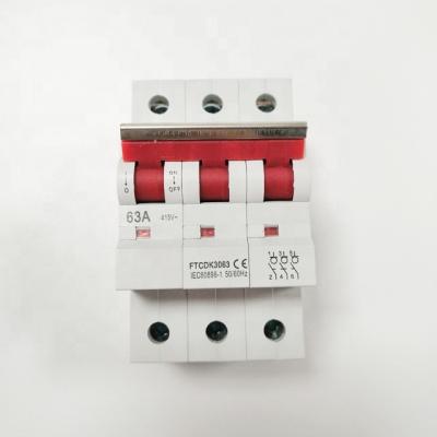 China Low Voltage AC 63a Three Pole Main Disconnector Isolating Switch FTCDK for sale