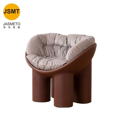 China FASHION Leisure Cafe Roly Poly Sofa Chair For Use Minimalist Style Round Chairs Classic Brown Color Armrest Elephant Leg Chair for sale