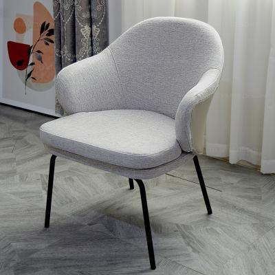 China 2021 New Fashion Simple Modern Simple Dining Chair Light Fabric Italian Type Back Chair Lounge Luxury Armchair Leisure Armchair for sale