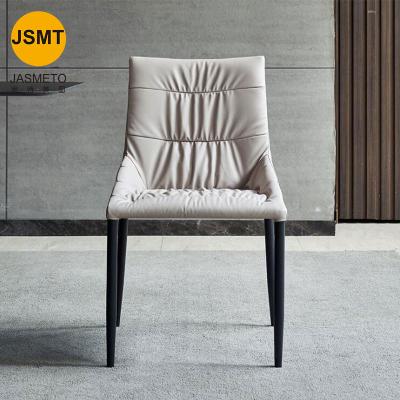 China Fashion Italian Minimalist Leather Dining Chairs Light Table Luxury High End Italian Home Island Scandinavian Modern Designer Chairs for sale