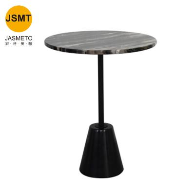 China Modern fashion Foshan furniture living room side tea table bedroom round small marble round corner side tables with marble base for sale