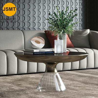 China Modern special design living room small coffee table fashion fixed coffee table glass coffee table sofa side top table fixed home for sale