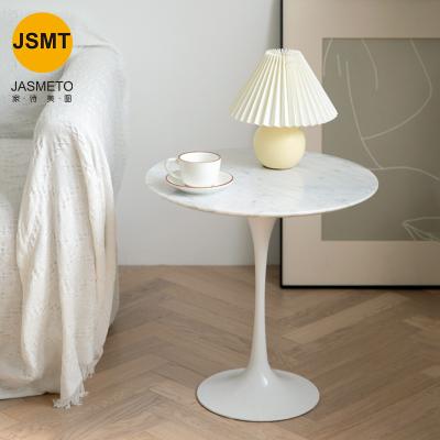 China Lobby marble top modern hot sale modern side table hotel living room fiberglass base coffee table hot sale coffee table round for sale