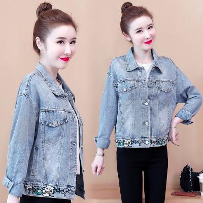 China VF420 QUICK DRY - Fashion Short Ripped Customizable High Quality Button Women Denim Lattice Jacket for sale