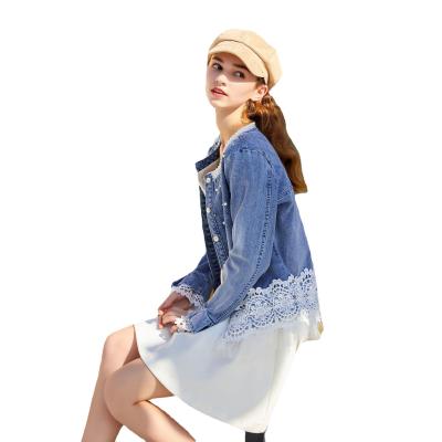 China VF5390 QUICK DRY - Casual Fit Ladies Coats Light Blue Denim Lace Jackets Girls For Ladies Women for sale