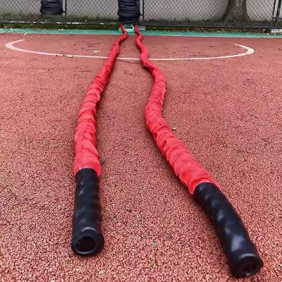 China Fitness Gym Battle Explosive Training Nylon Rope With Cover And Anchor for sale