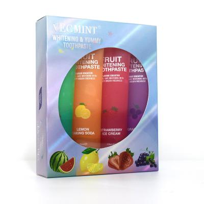 China Fruit Flavor Whitening Toothpaste All Ages Herbal Blend Custom Packaging for sale