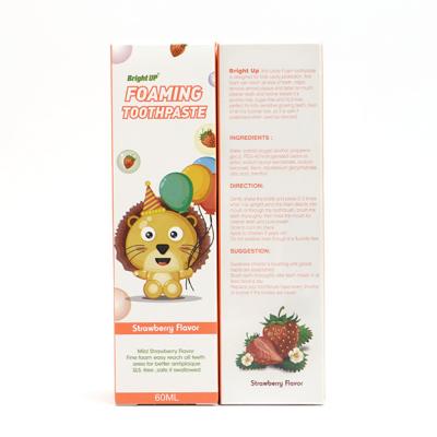 Chine OEM écumant de la pâte dentifrice 60ml de liquide de mousse de saveur de fraise à vendre