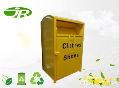 China Yellow Power Coated Clothing Recycling Bin , Small Clothes Recycle Bins for sale