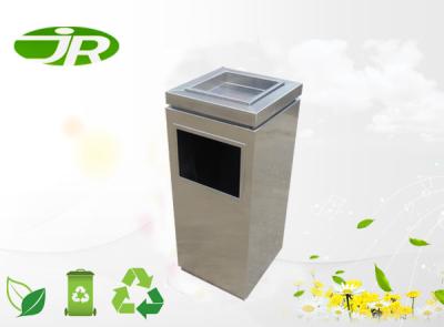 China Single Standing Outdoor Waste Bin SS Rectangular Waste Bin For Park for sale