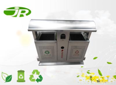 China Classified Recycle Stainless Steel Waste Bin 80 * 40 * 90cm For Park for sale