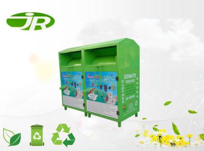 China Durable Steel Green Clothing Donation Box 160 × 100 ×  80cm , OEM Clothing Collection bin for sale