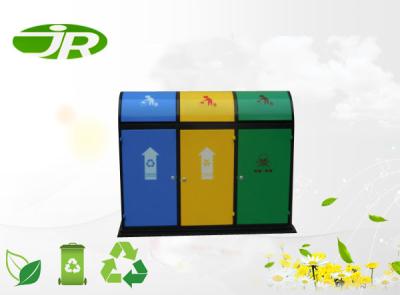 China ISO900 Colorful Outdoor Square Steel Waste Bin For Garden / School for sale