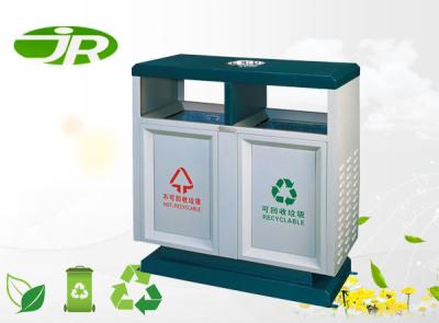 China Steel Outdoor Waste Bin Galvanized 80 * 35 * 90 CM Eco-friendly For Park for sale