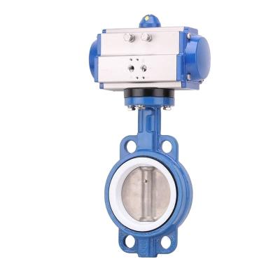 China General Pneumatic Butterfly Valve Shutoff PTFE Stainless Steel Plate Butterfly Valve Flange Wafer On/Off Type for sale