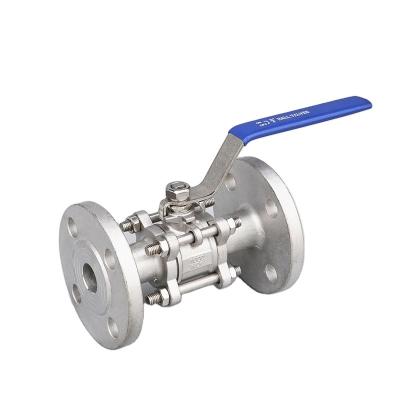 China Manual 304 Stainless Steel Ball Valve Flange Connection 3pc Pressure Hose Three Piece Flanged Switch for sale