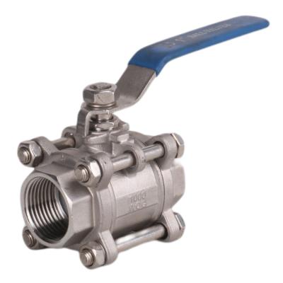 China Floating 304 3PC General Ball Valve Stainless Steel Threaded Ends 1000WOG 316 1000 PSI Three Piece Bore Ball Valve for sale