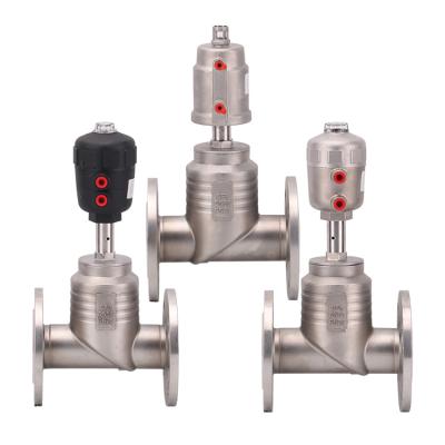 China Pneumatic Valve T - Type Globe Valve General 304 Stainless Steel Flange Angle Seat Pneumatic Valve for sale