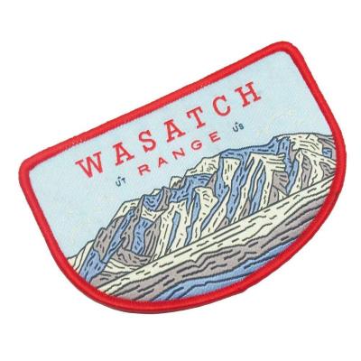 China Wholesale Machine Embroidery Custom Personalized Logo Premium Satin Woven Patches For Clothing for sale