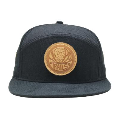 China JOINT Custom Leather Patch Baseball Caps Fashion Design Hip Hop Snapback Hat for sale