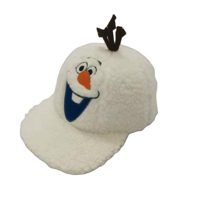 China COMMON Lamb-Wool Baseball Cap Snowman Embroidery Snapback Hat for sale