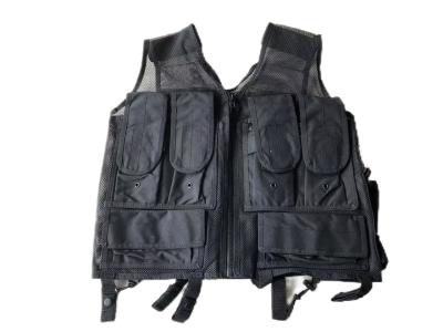 China Polyester Black Security Tactical Vest With Zippers And Buttons for sale