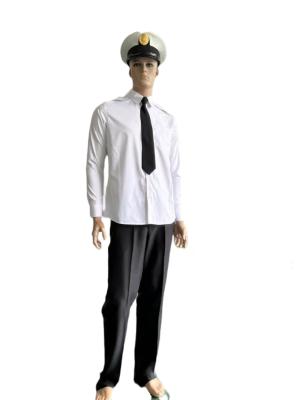 China Cotton Multicolor Security Guard Uniform Wit politiemerk Met stropdas Te koop