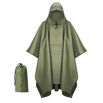 China Polyester PU Coating Waterproof Military Raincoat For Outdoor Activities And Travel for sale