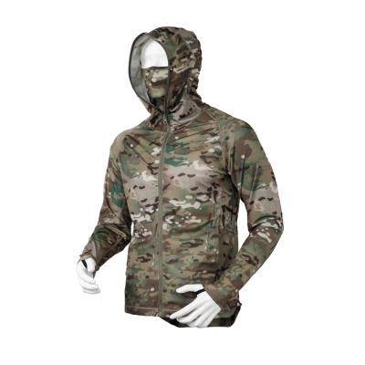 China Tactical Elastic Camouflage Hooded Sweatshirts Zip Up Cardigan For Men And Women for sale