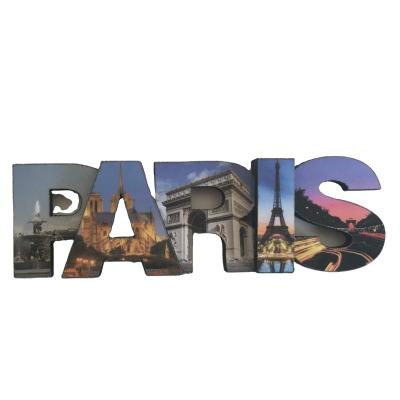 China Form Paris Seats Wooden Magnets MDF Souvenirs Letter Designs For Fridge Home Decorative Gift for sale