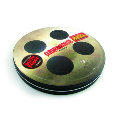 China Recycled Materials Manufacture High Quality Custom Design Food Gift Use Round Movie Film Tin Cans Box for sale