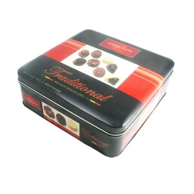 China Food OEM Premium Square Square M Flat Packing Aluminum Chocolate Cake Tin Boxes Tin Boxes for sale