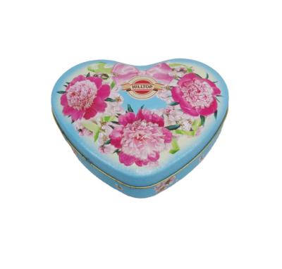 China Food Making Food Grade Wedding Valentine Cake Heart Shaped Metal Can Candy Tea Tin Boxes for sale