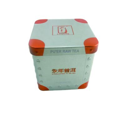 China Custom Tea Tin Box For Herbs Candles Food Logo Colorful Printing Strong Square Cube Tins Metal Cans Spice Tea for sale