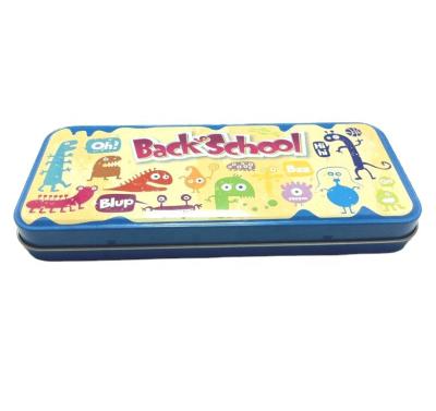 China Schools & Custom Metal Pen Box Pencil Tin Case Office Factory Price Chocolate Stationery Storage for sale