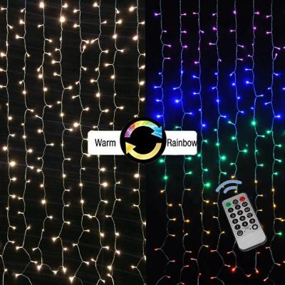 China LED Curtain Light DL-3DWRGB Series Outdoor Christmas Color Rainbow Multi Color Changing Led Curtain Light For Decoration Home Party Lights for sale