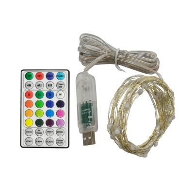 China Copper Wire With USB USB Powered Pixel Control RGB Micro Led Light Multifunction Copper Wire String Light With Remote for sale