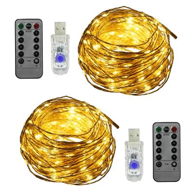 China Micro Led String Light Christmas Decoration Led Light USB Powered Copper Wire String Light Micro Led Star Fairy Lights With Remote Control For Wedding for sale