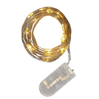 China 3M 30 LED 2x CR2032 Button Cell Battery Micro LED Starry String Lights 3M 30 LED Micro Copper Wiring Light for Party Christmas Wedding for sale