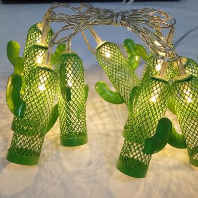 China Battery Operated LED String Light Christmas Decoration Glitter Cactus Decor Led Fairy Lights String For Boy Girl Home Room Decorators for sale