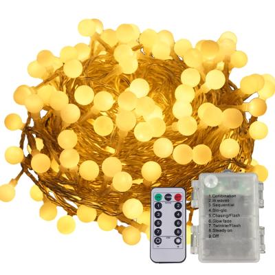 China Indoor Use LED String Lights Christmas Decoration Globe Party LED Ball String Light and Outdoor Battery Operated 8 Functions With Remote for sale