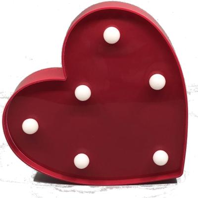 China Light Romantic Heart LED Light Up Decoration Light Heart Sign Table Wall Light For Valentine Day Kids Bedroom for sale